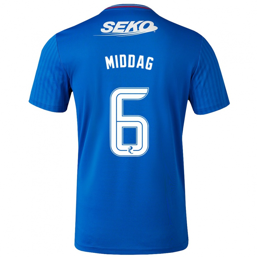 Niño Fútbol Camiseta Tessel Middag #6 Azul 1ª Equipación 2023/24