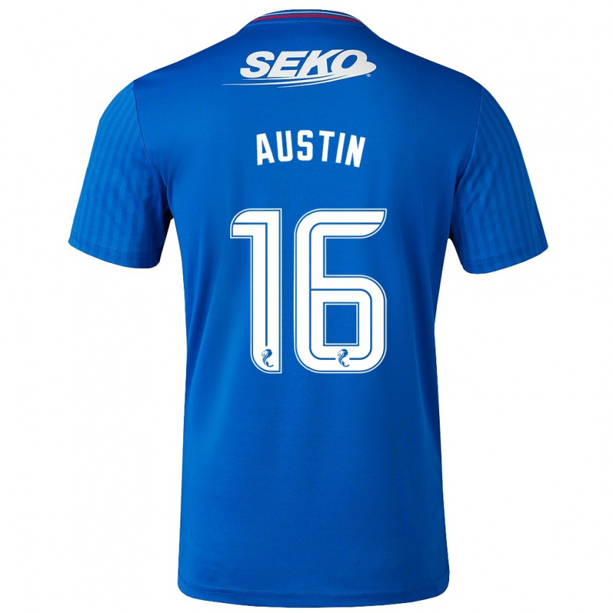 Niño Fútbol Camiseta Eilidh Austin #16 Azul 1ª Equipación 2023/24