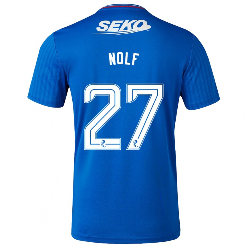 Niño Fútbol Camiseta Madeline Nolf #27 Azul 1ª Equipación 2023/24