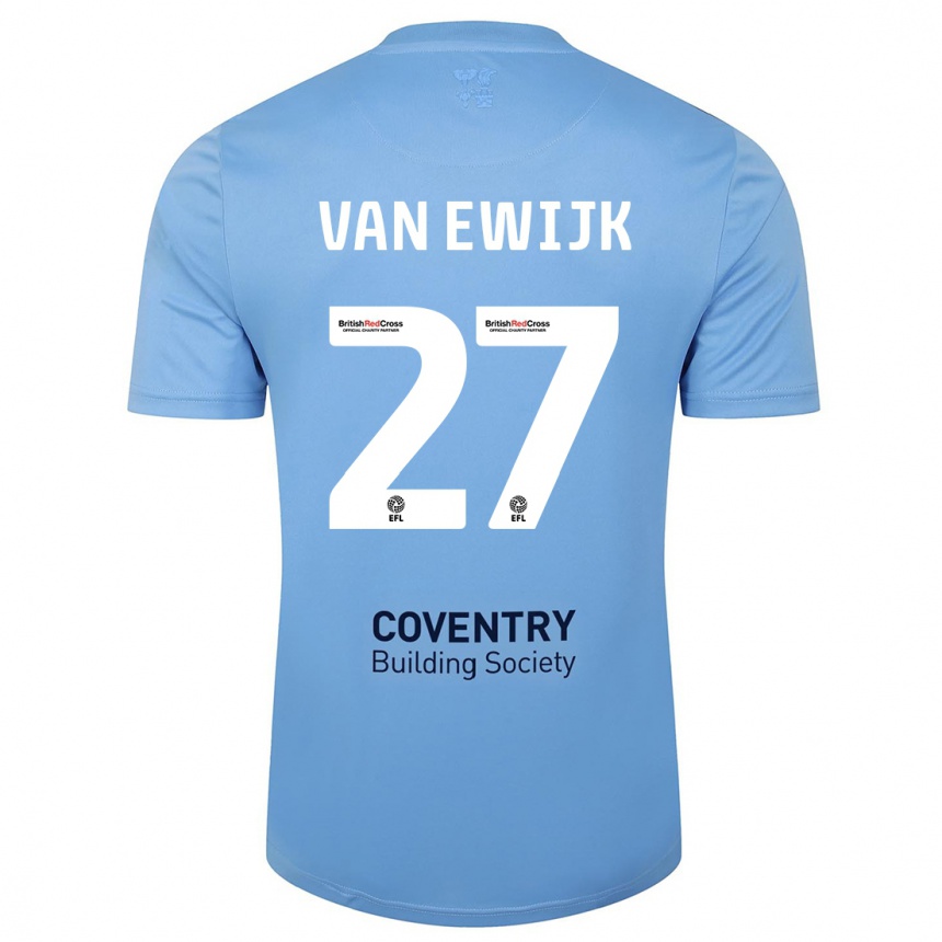 Niño Fútbol Camiseta Milan Van Ewijk #27 Cielo Azul 1ª Equipación 2023/24