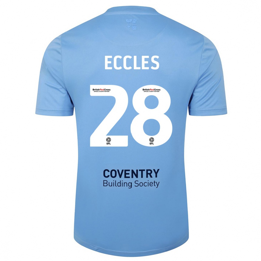 Niño Fútbol Camiseta Josh Eccles #28 Cielo Azul 1ª Equipación 2023/24