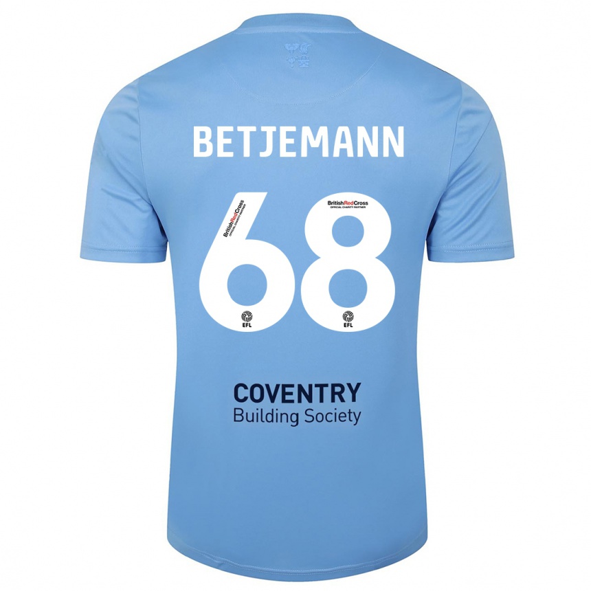 Niño Fútbol Camiseta Elliot Betjemann #68 Cielo Azul 1ª Equipación 2023/24