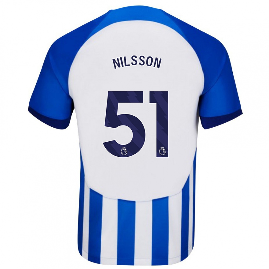 Niño Fútbol Camiseta Casper Nilsson #51 Azul 1ª Equipación 2023/24