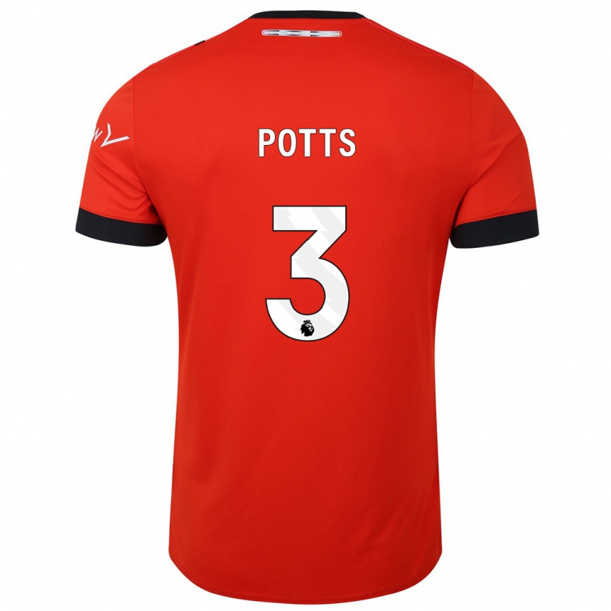 Niño Fútbol Camiseta Dan Potts #3 Rojo 1ª Equipación 2023/24