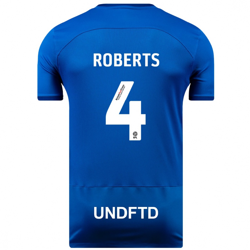 Niño Fútbol Camiseta Marc Roberts #4 Azul 1ª Equipación 2023/24