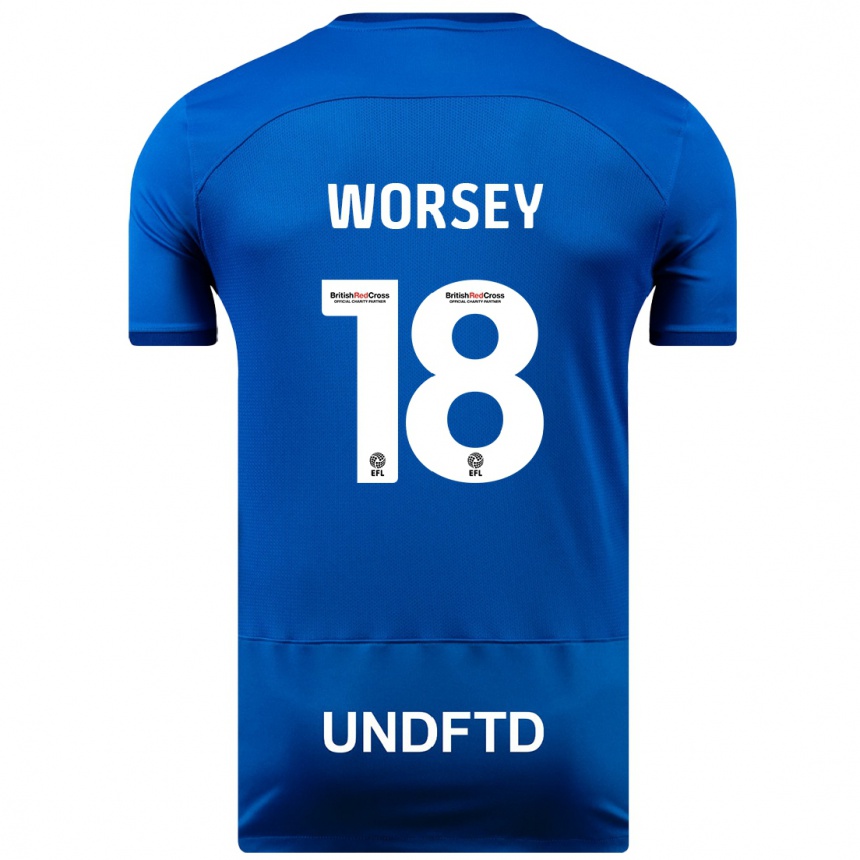 Niño Fútbol Camiseta Louanne Worsey #18 Azul 1ª Equipación 2023/24