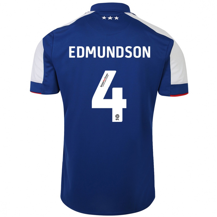 Niño Fútbol Camiseta George Edmundson #4 Azul 1ª Equipación 2023/24