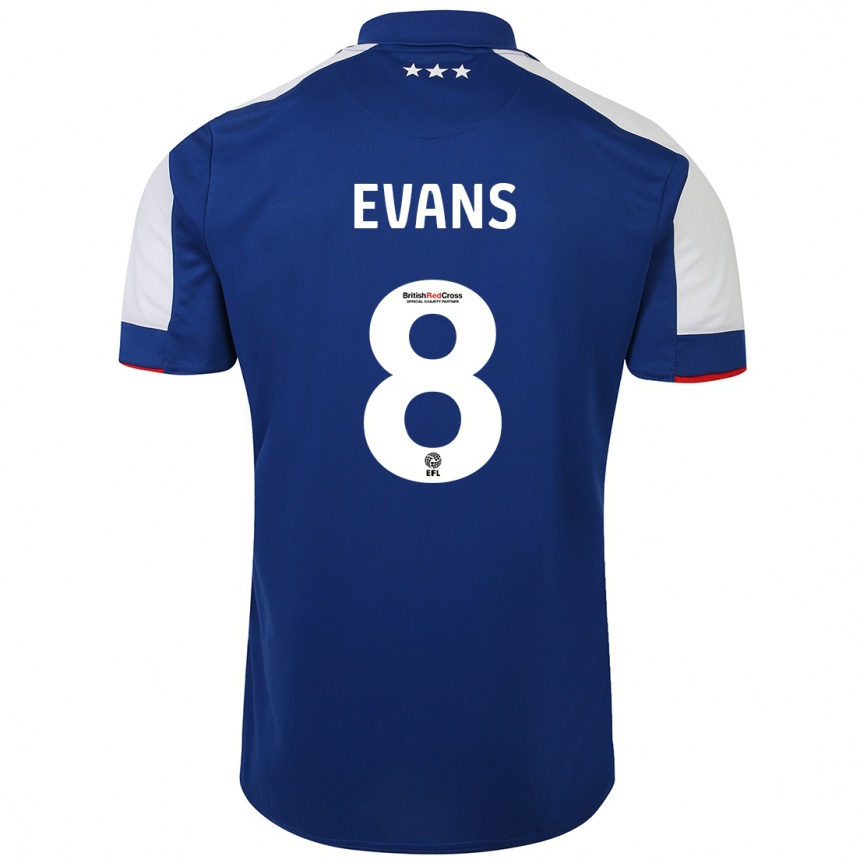 Niño Fútbol Camiseta Lee Evans #8 Azul 1ª Equipación 2023/24