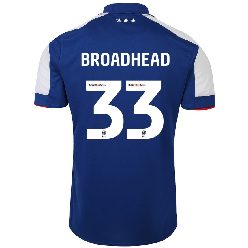 Niño Fútbol Camiseta Nathan Broadhead #33 Azul 1ª Equipación 2023/24