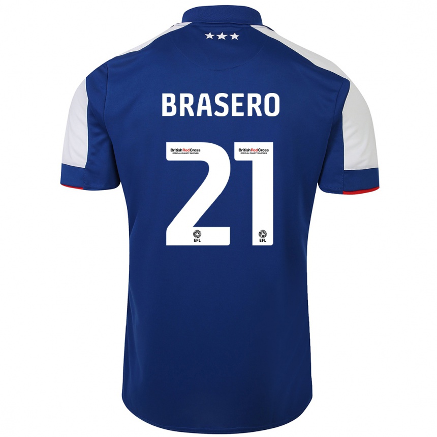 Niño Fútbol Camiseta Sarah Brasero-Carreira #21 Azul 1ª Equipación 2023/24