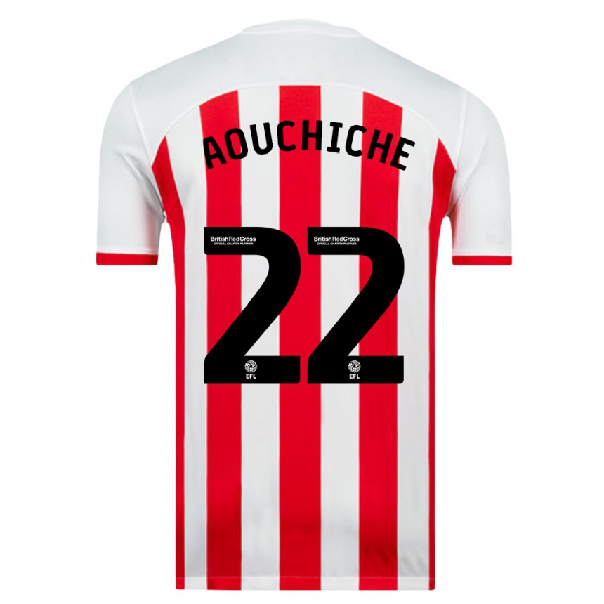 Niño Fútbol Camiseta Adil Aouchiche #22 Blanco 1ª Equipación 2023/24