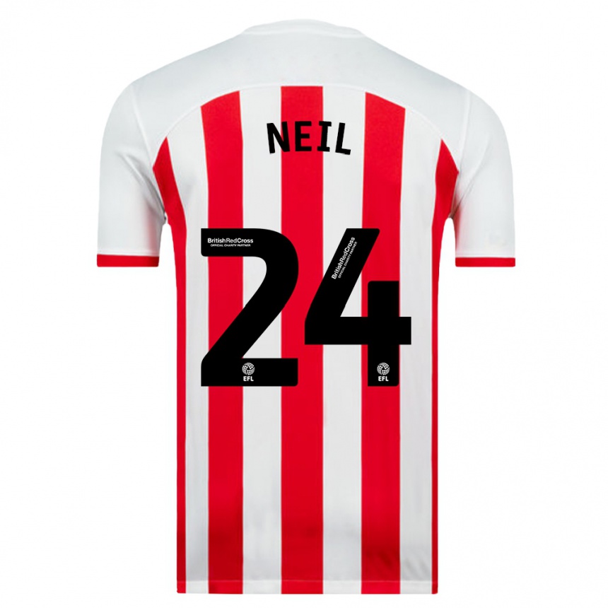 Niño Fútbol Camiseta Dan Neil #24 Blanco 1ª Equipación 2023/24