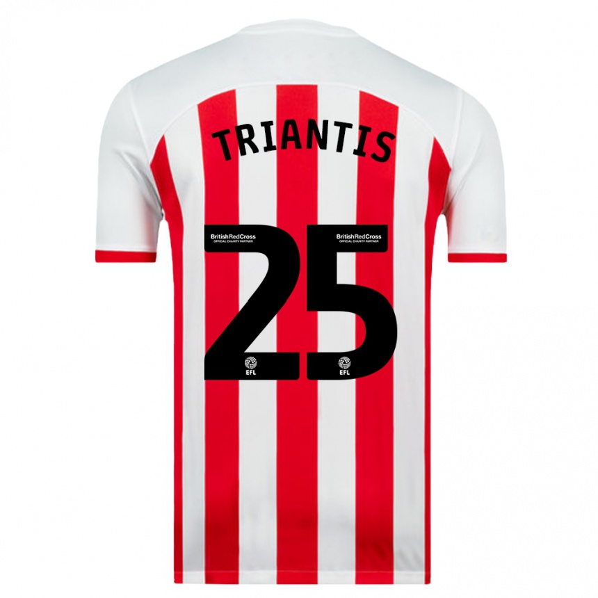 Niño Fútbol Camiseta Nectarios Triantis #25 Blanco 1ª Equipación 2023/24