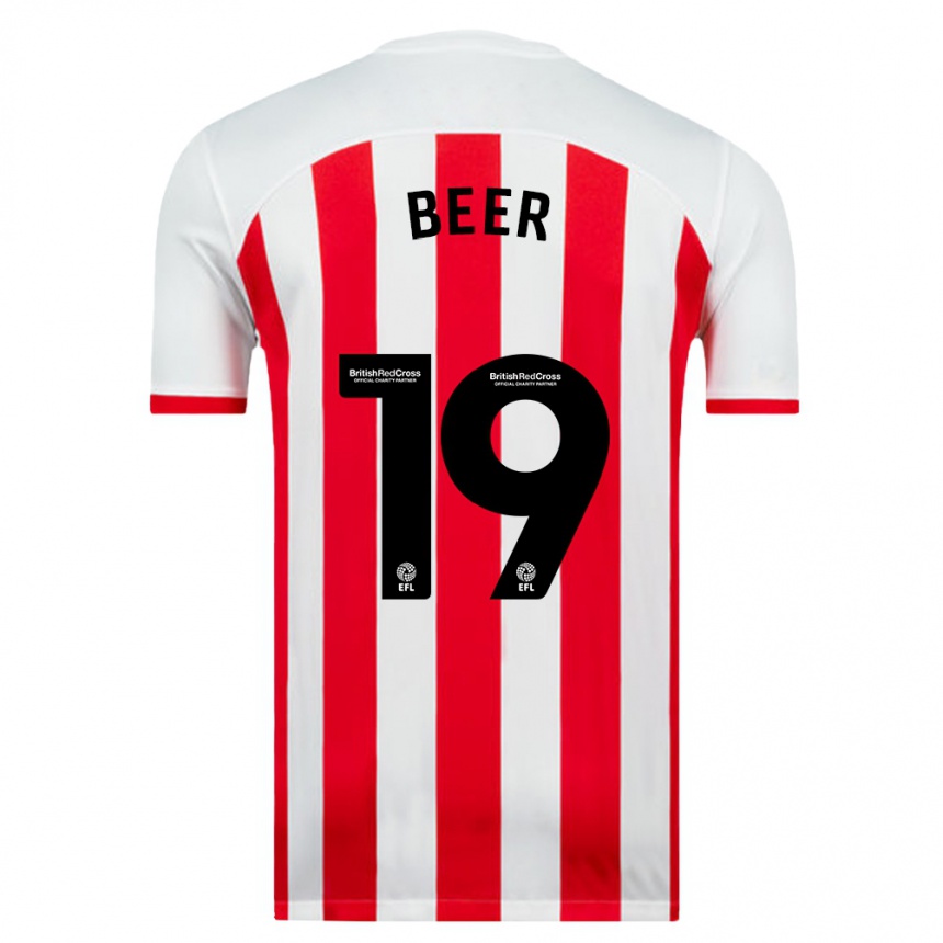 Niño Fútbol Camiseta Megan Beer #19 Blanco 1ª Equipación 2023/24