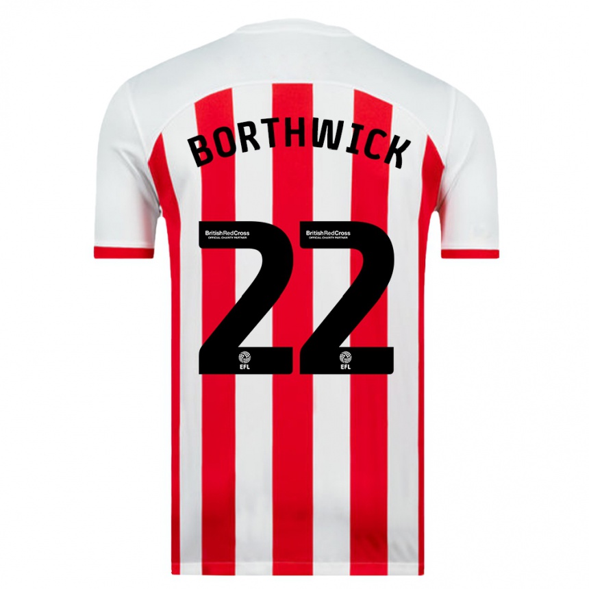 Niño Fútbol Camiseta Megan Borthwick #22 Blanco 1ª Equipación 2023/24