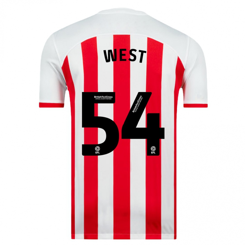 Niño Fútbol Camiseta Ella West #54 Blanco 1ª Equipación 2023/24