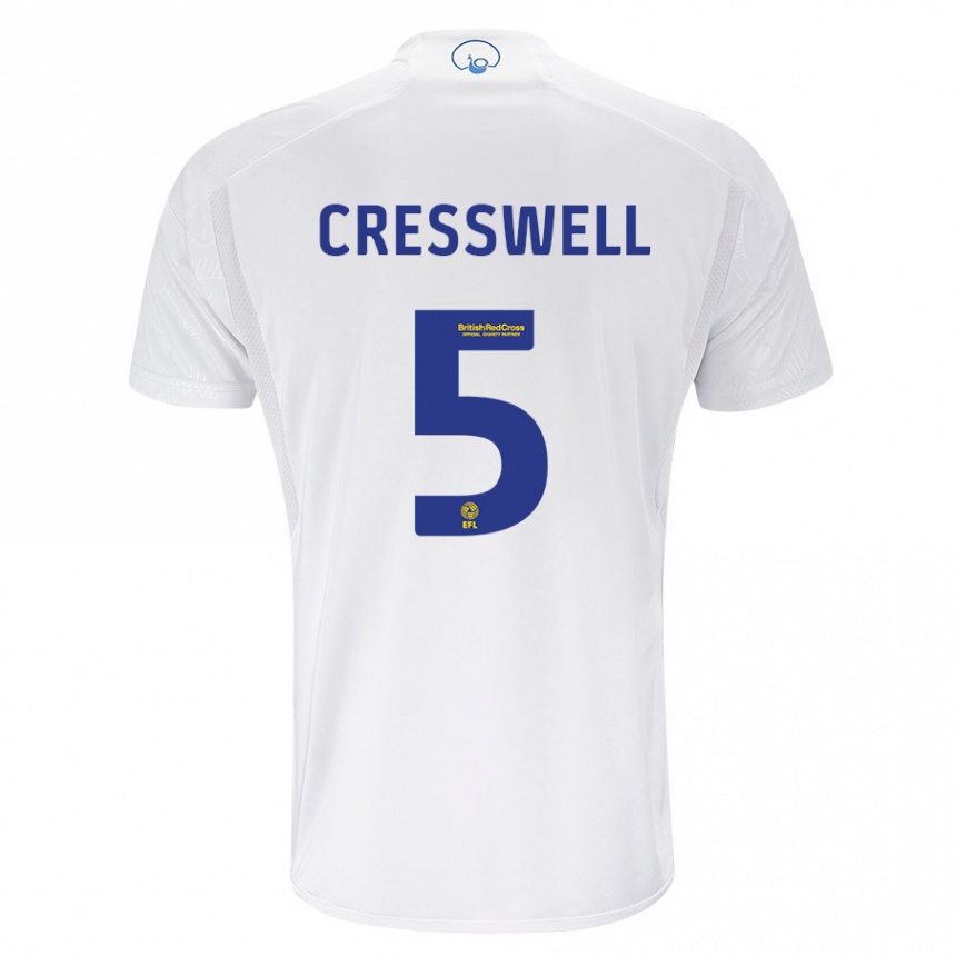 Niño Fútbol Camiseta Charlie Cresswell #5 Blanco 1ª Equipación 2023/24