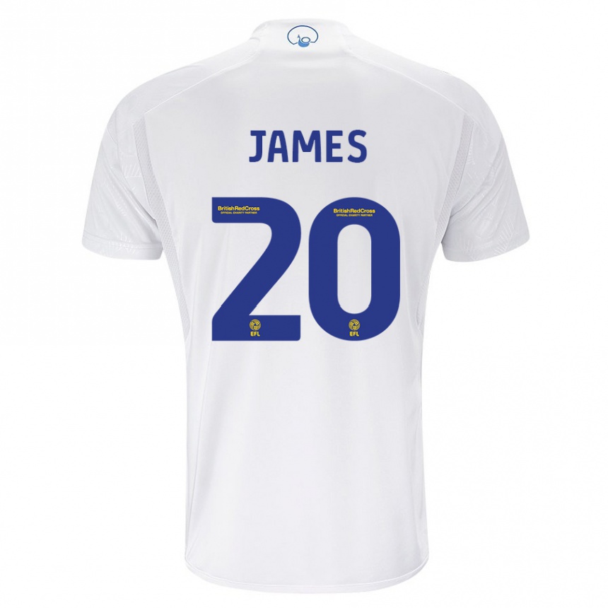 Niño Fútbol Camiseta Daniel James #20 Blanco 1ª Equipación 2023/24