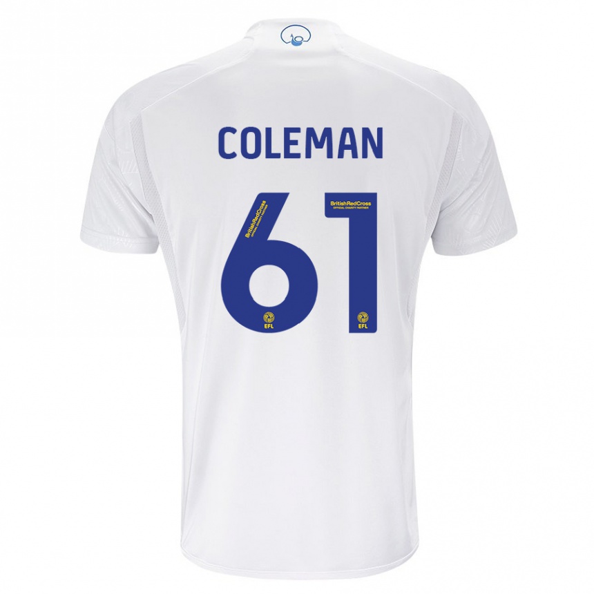 Niño Fútbol Camiseta Cian Coleman #61 Blanco 1ª Equipación 2023/24