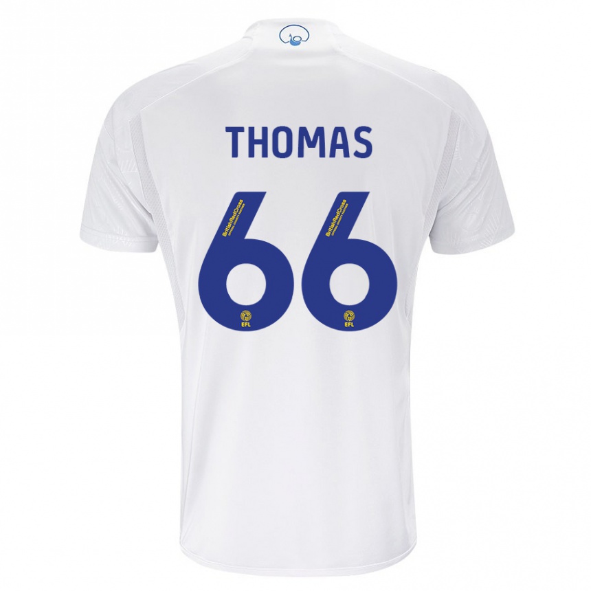 Niño Fútbol Camiseta Luca Thomas #66 Blanco 1ª Equipación 2023/24