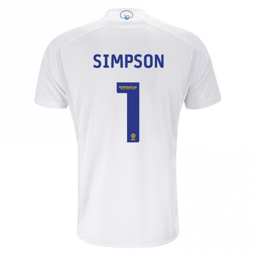 Niño Fútbol Camiseta Carrie Simpson #1 Blanco 1ª Equipación 2023/24