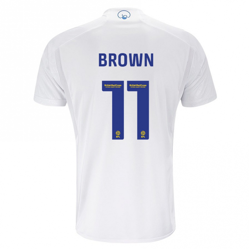 Niño Fútbol Camiseta Abbie Brown #11 Blanco 1ª Equipación 2023/24