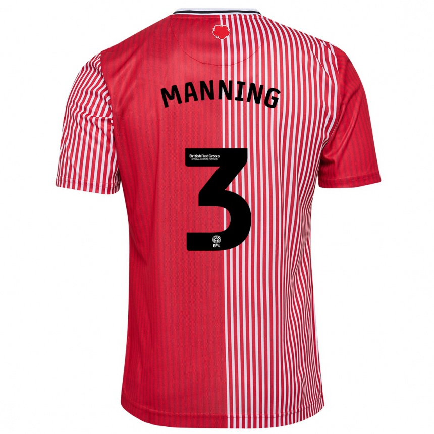 Niño Fútbol Camiseta Ryan Manning #3 Rojo 1ª Equipación 2023/24