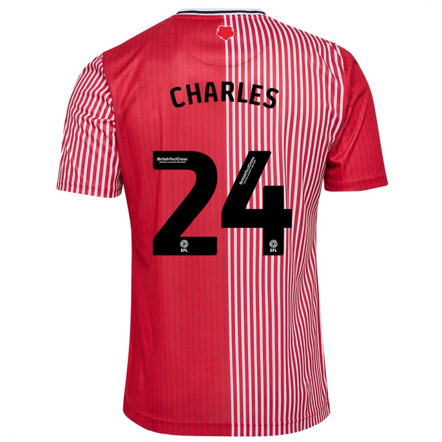 Niño Fútbol Camiseta Shea Charles #24 Rojo 1ª Equipación 2023/24