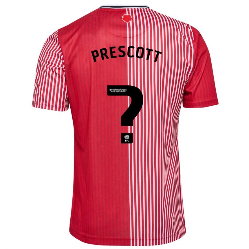 Niño Fútbol Camiseta Alfie Prescott #0 Rojo 1ª Equipación 2023/24