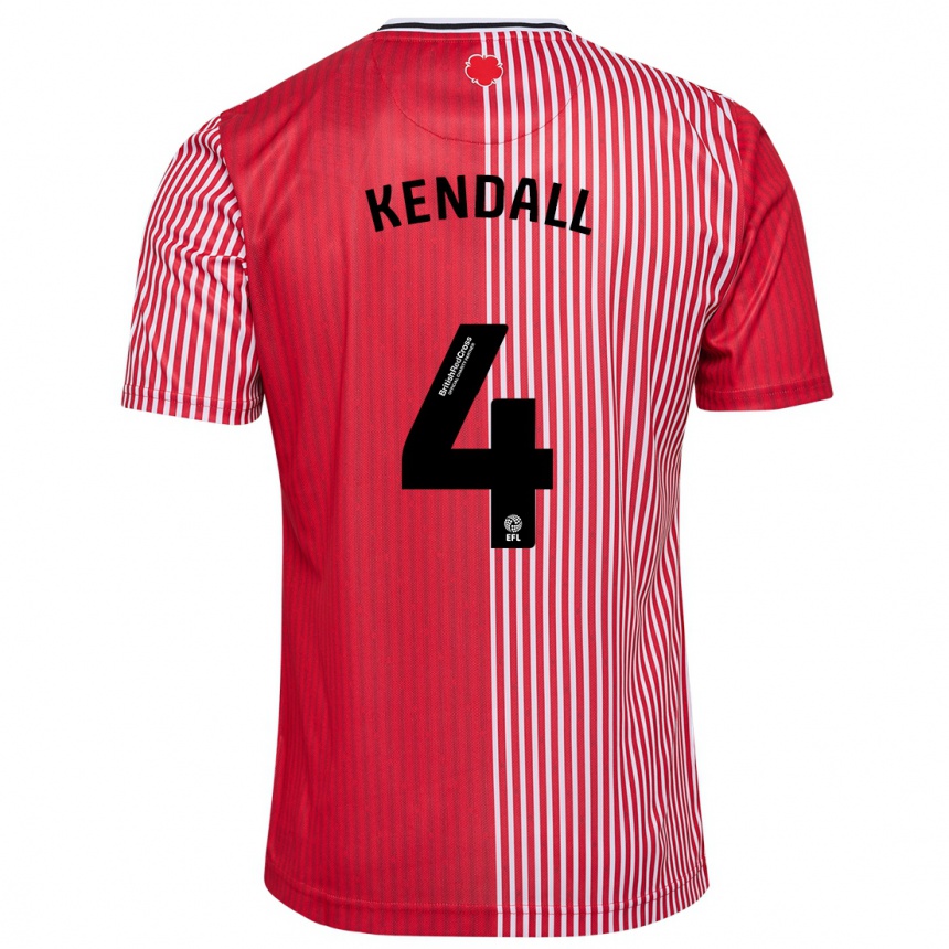 Niño Fútbol Camiseta Lucia Kendall #4 Rojo 1ª Equipación 2023/24