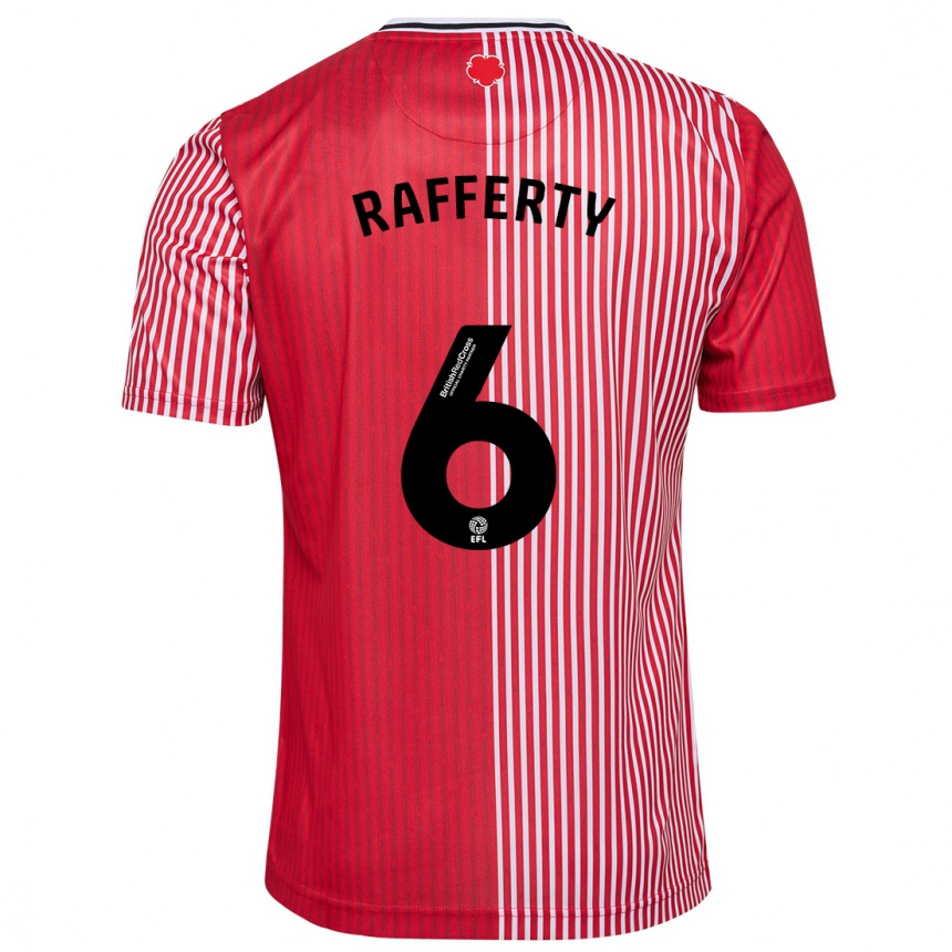 Niño Fútbol Camiseta Laura Rafferty #6 Rojo 1ª Equipación 2023/24