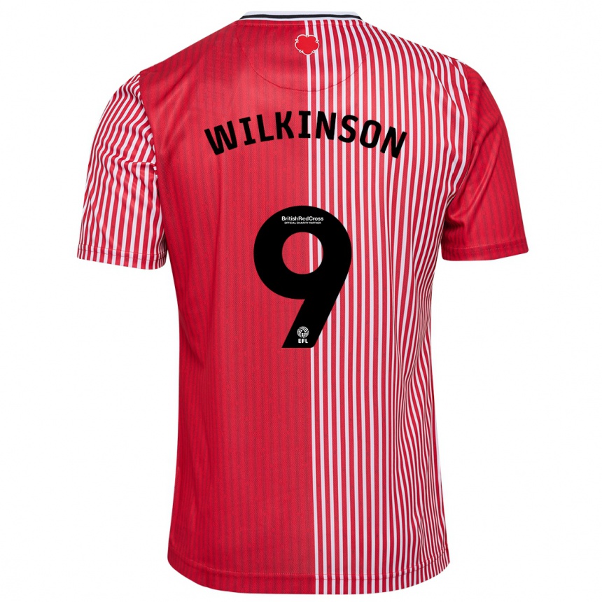 Niño Fútbol Camiseta Katie Wilkinson #9 Rojo 1ª Equipación 2023/24