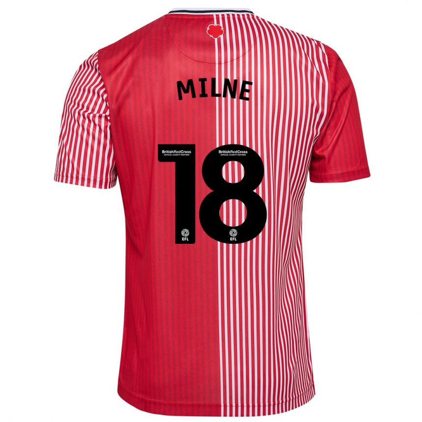 Niño Fútbol Camiseta Isabel Milne #18 Rojo 1ª Equipación 2023/24