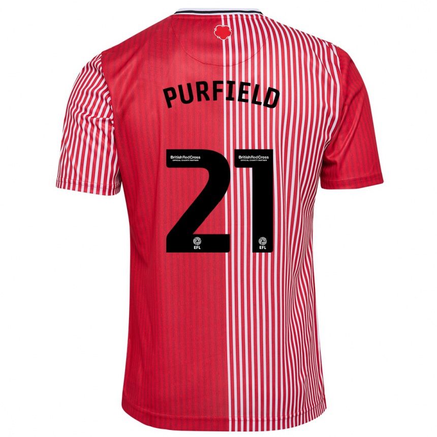 Niño Fútbol Camiseta Jemma Elizabeth Purfield #21 Rojo 1ª Equipación 2023/24