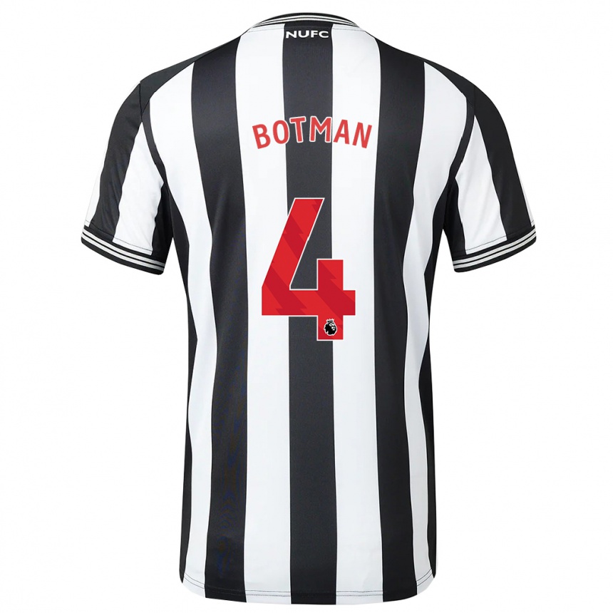 Niño Fútbol Camiseta Sven Botman #4 Blanco Negro 1ª Equipación 2023/24