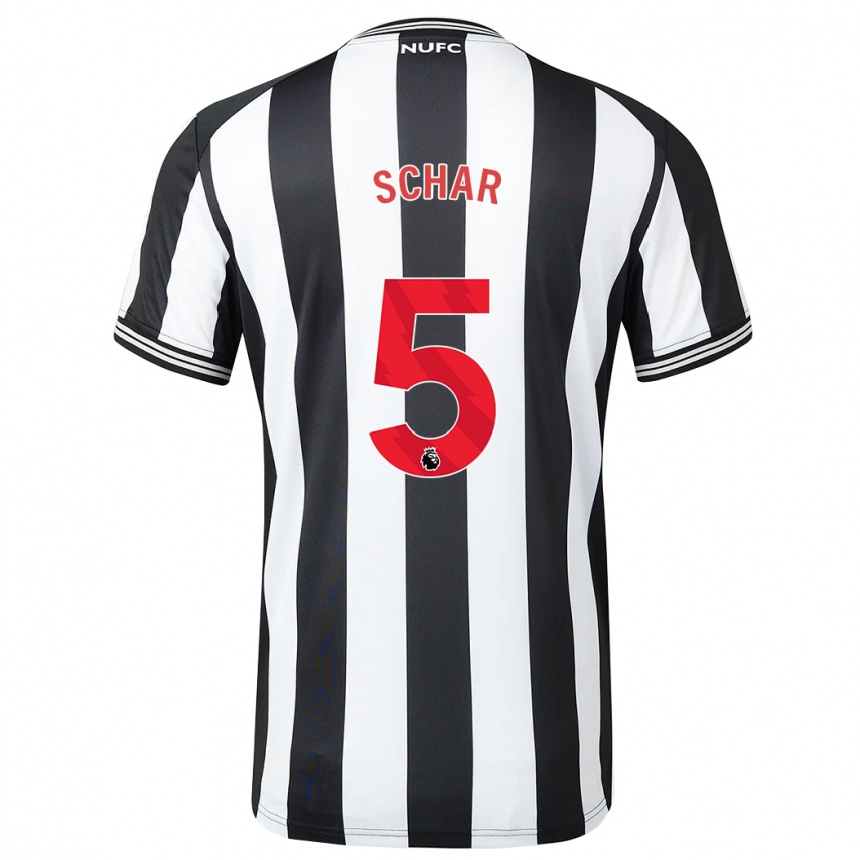 Niño Fútbol Camiseta Fabian Schär #5 Blanco Negro 1ª Equipación 2023/24