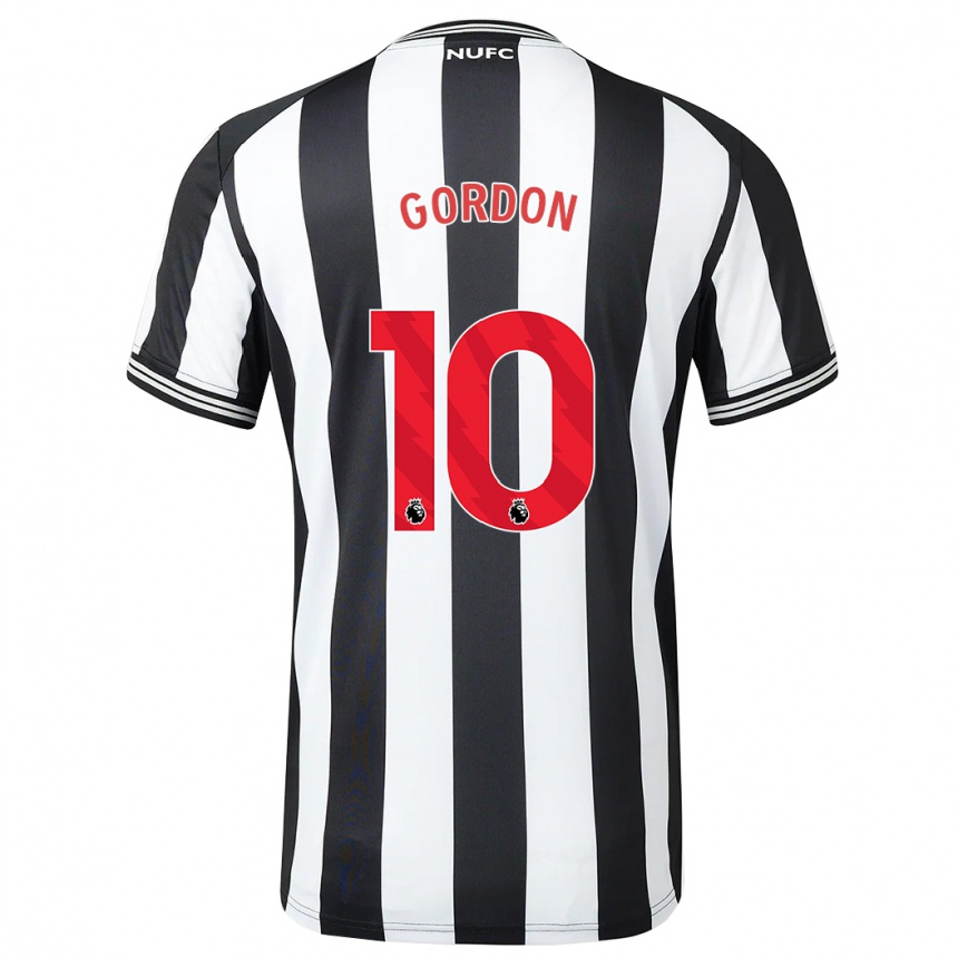 Niño Fútbol Camiseta Anthony Gordon #10 Blanco Negro 1ª Equipación 2023/24