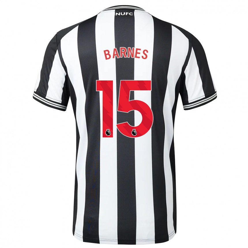 Niño Fútbol Camiseta Harvey Barnes #15 Blanco Negro 1ª Equipación 2023/24