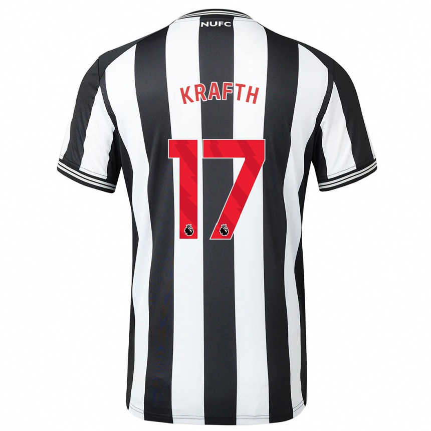Niño Fútbol Camiseta Emil Krafth #17 Blanco Negro 1ª Equipación 2023/24