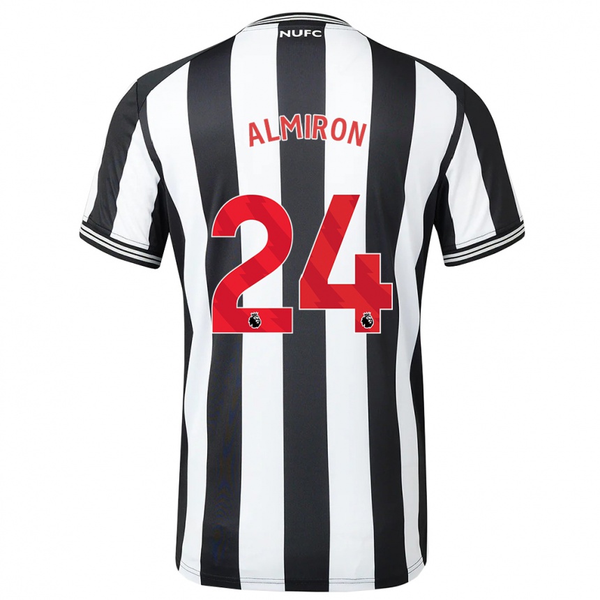 Niño Fútbol Camiseta Miguel Almirón #24 Blanco Negro 1ª Equipación 2023/24