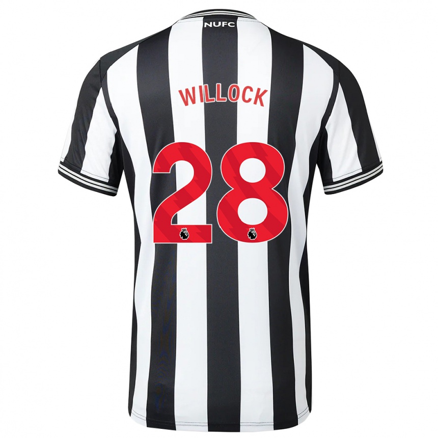 Niño Fútbol Camiseta Joe Willock #28 Blanco Negro 1ª Equipación 2023/24