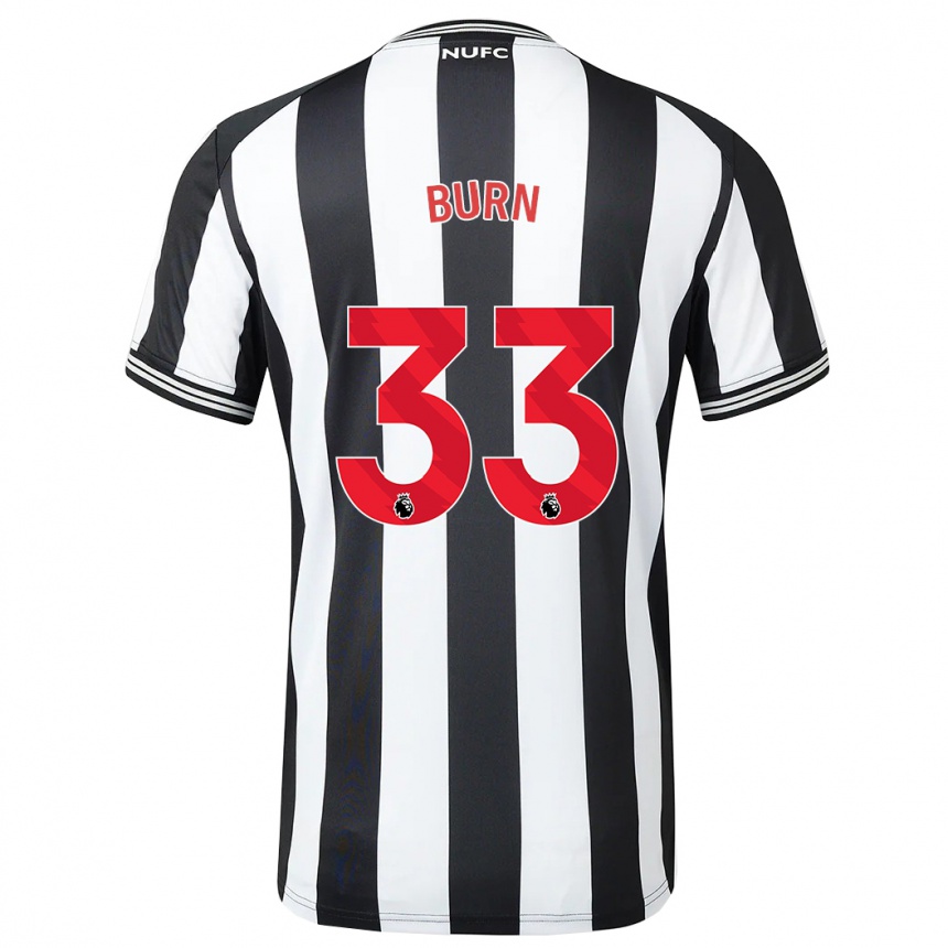 Niño Fútbol Camiseta Dan Burn #33 Blanco Negro 1ª Equipación 2023/24