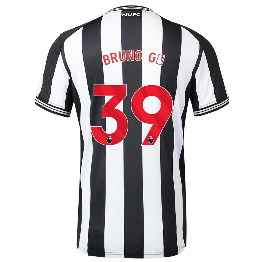 Niño Fútbol Camiseta Bruno Guimarães #39 Blanco Negro 1ª Equipación 2023/24