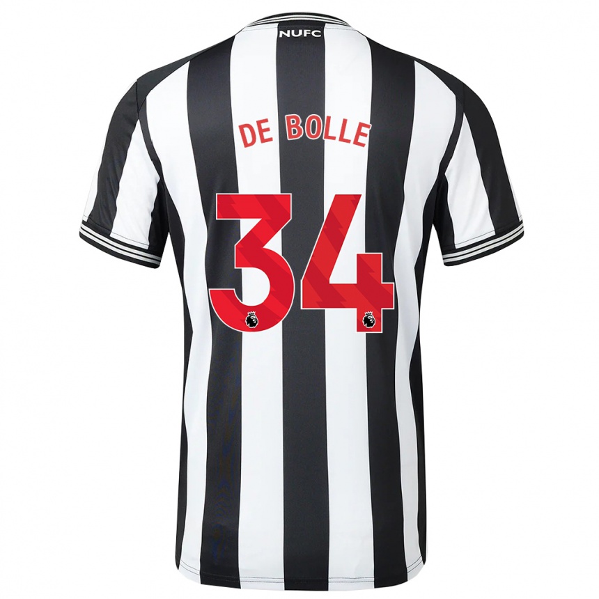 Niño Fútbol Camiseta Lucas De Bolle #34 Blanco Negro 1ª Equipación 2023/24