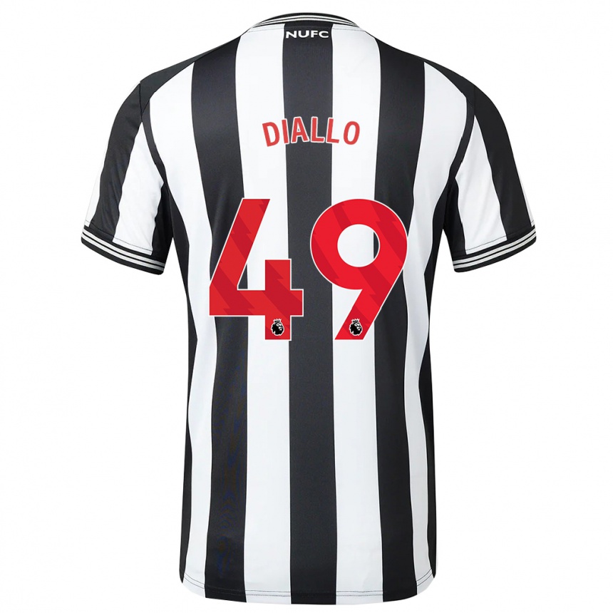 Niño Fútbol Camiseta Amadou Diallo #49 Blanco Negro 1ª Equipación 2023/24