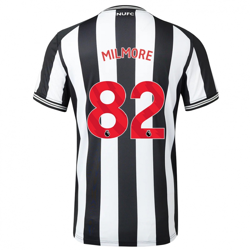 Niño Fútbol Camiseta Carter Milmore #82 Blanco Negro 1ª Equipación 2023/24