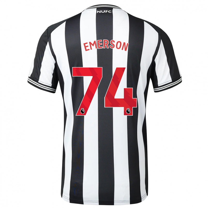 Niño Fútbol Camiseta Johnny Emerson #74 Blanco Negro 1ª Equipación 2023/24