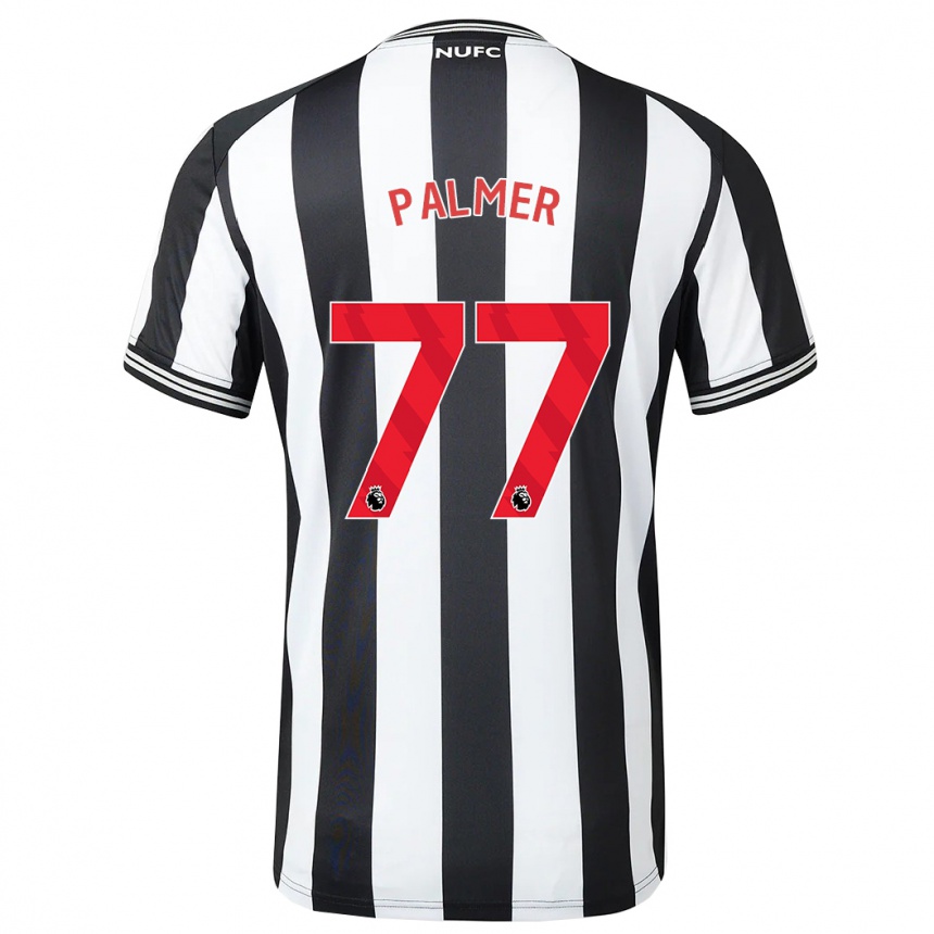 Niño Fútbol Camiseta Darren Palmer #77 Blanco Negro 1ª Equipación 2023/24