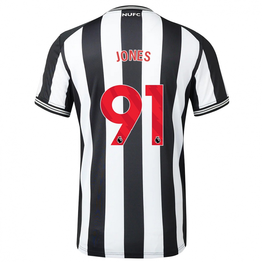 Niño Fútbol Camiseta Tyler Jones #91 Blanco Negro 1ª Equipación 2023/24