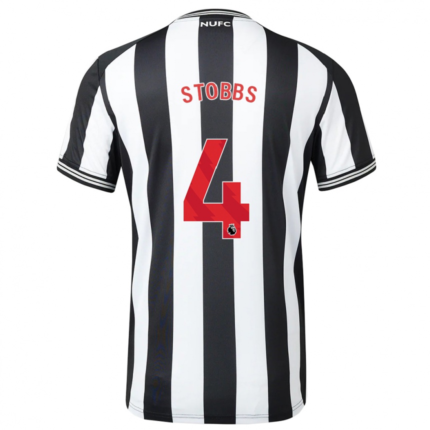 Niño Fútbol Camiseta Amber-Keegan Stobbs #4 Blanco Negro 1ª Equipación 2023/24